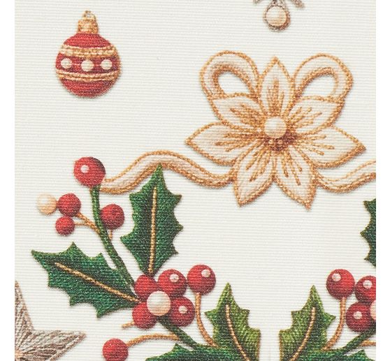 Tissu coton au m&egrave;tre &laquo; Rentier & Ilex &raquo;, enduction acrylique
