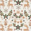 Tissu coton au m&egrave;tre &laquo; Rentier & Ilex &raquo;, enduction acrylique