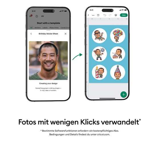 Cricut StickerPix Print Set "Stickerb&ouml;gen", 55-tlg.