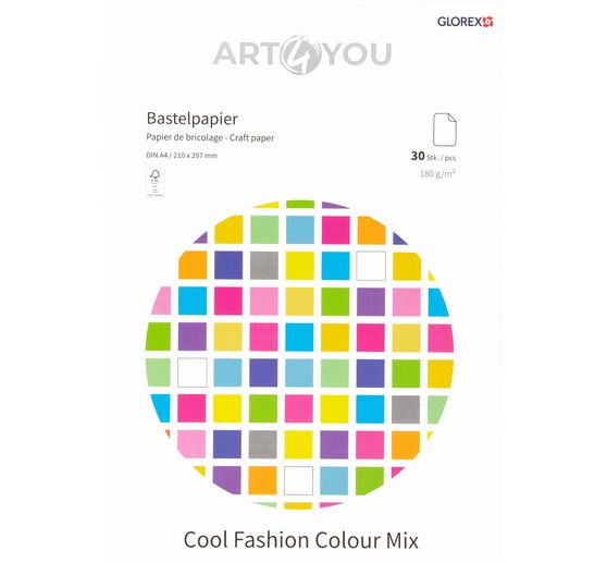 Bastelpapier "Cool Fashion Colour Mix", A4, 30 Blatt