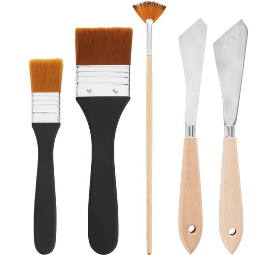 VBS Malspachtel & Pinsel-Set, 5-teilig