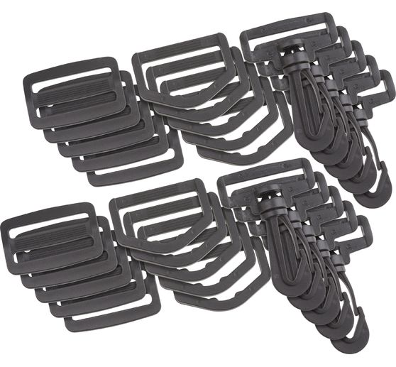 VBS Taschenzubehör-Set "Karabiner, D-Ring und Leiterschnalle", 30-tlg