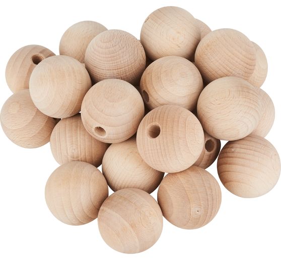 Perles en bois demi-percées VBS « Ø 40 mm »