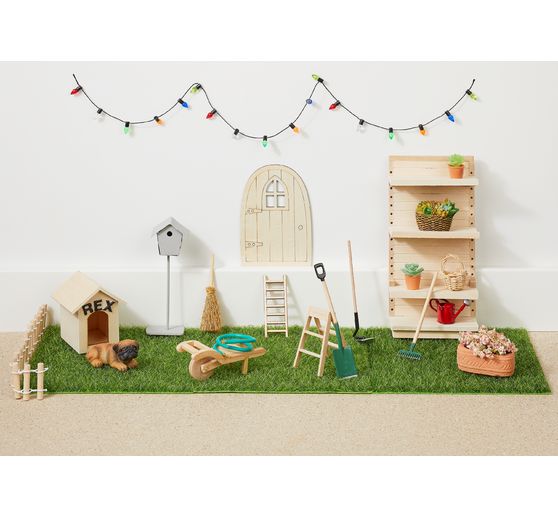 Wooden wheelbarrow, 12 cm