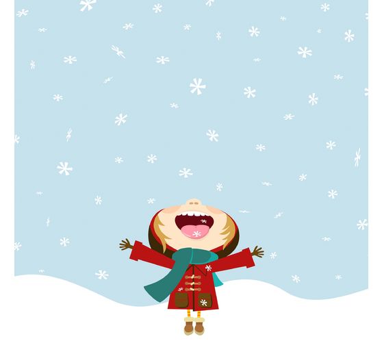 Napkin "Happy Girl in the snow"