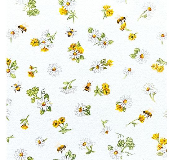 Serviette "Gänseblümchen und Bienen"