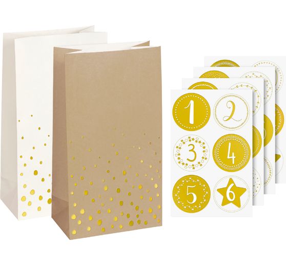 Adventskalender-Set "Goldene Punkte"