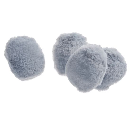 VBS artificial fur ball "Oval small", 4 pieces