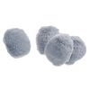VBS artificial fur ball "Oval small", 4 pieces Grey