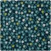 Cotton fabric Michiko with gold print "Cherry blossoms" Blue