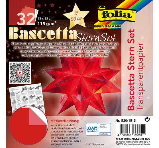 Bascetta star set "Vellum paper", red