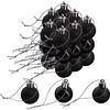 Boules de Noël en plastique, 27 pc. Noir