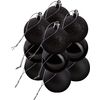 Boules de Noël en plastique, 12 pc. Noir