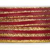 Taffeta ribbon, width 5 mm Wine red/Gold