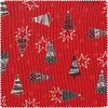 Cotton fabric "Firs, stars and gifts" Red
