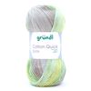 Fil Gründl « Cotton Quick Batik » Nature/Turquoise/Jaune/Vert