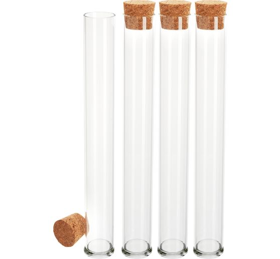 Éprouvettes avec bouchon en liège VBS, 4 pc.