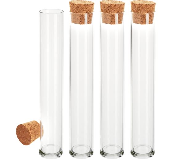 Éprouvettes avec bouchon en liège VBS, 4 pc.