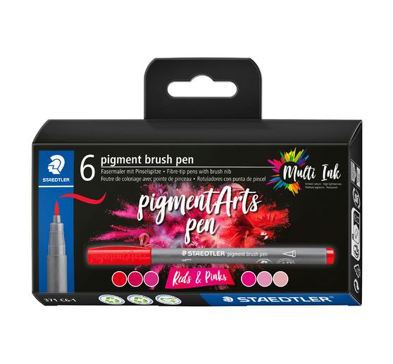 STAEDTLER Pigment brush pen, 6er-Set