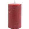 LED-Echtwachskerze "12,5 x 7,5 cm", mit Timer Bordeaux