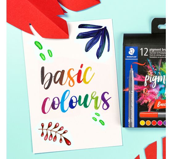 Pigment brush pen STAEDTLER, set de 12