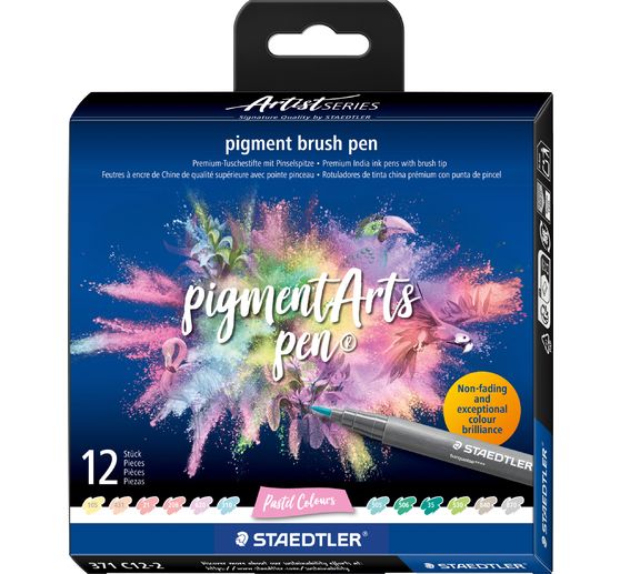Pigment brush pen STAEDTLER, set de 12