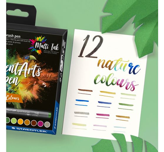 Pigment brush pen STAEDTLER, set de 12