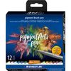 Pigment brush pen STAEDTLER, set de 12 Nature Colours