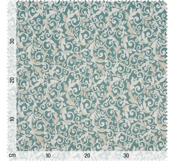 Tissu imprimé aspect lin « Feuillage »