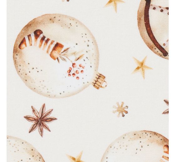 Tissu coton au mètre « Boules de Noël »