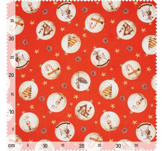 Tissu coton au mètre « Boules de Noël »