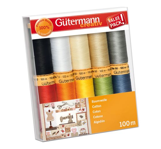 Gütermann Set de fils à coudre coton, 10 bobines