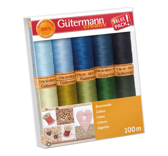Gütermann Sewing thread set cotton, 10 spools