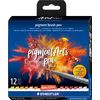 Pigment brush pen STAEDTLER, set de 12 Warm Colours