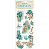 Rub On Transfer paper "Masquerade" Blue Flowers