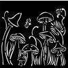 Schablone "Hidden Grove", 12 x 12 cm Mushrooms