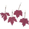 Wooden autumn leaves with decoration pendant Aubergine