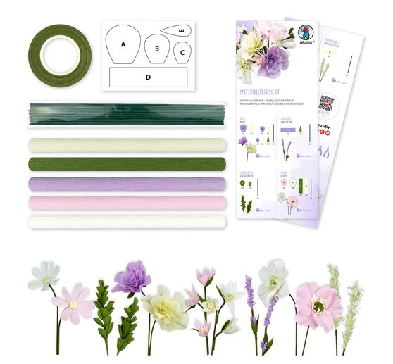 Set de fleurs en papier crépon