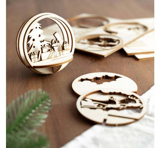 Décoration à emboîter en bois VBS pour boule acrylique
