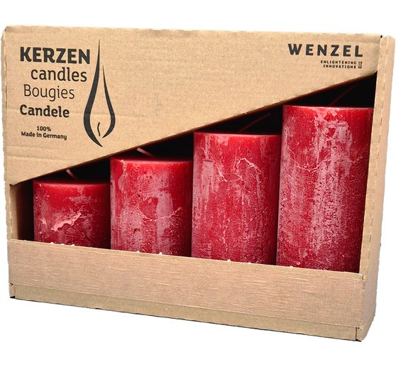 Bougies de l'Avent "Rustic", en dégradé, lot de 4