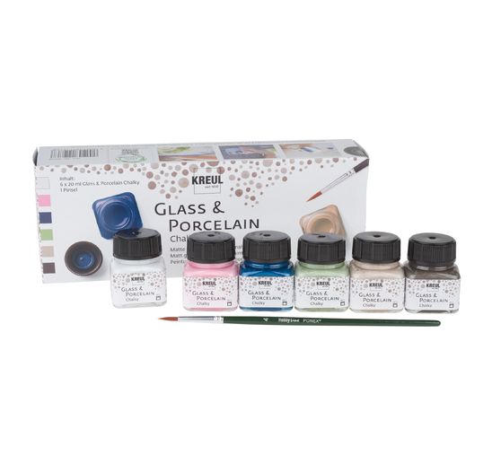 Set Glass & Porcelain « Chalky » KREUL, 6 x 20 ml