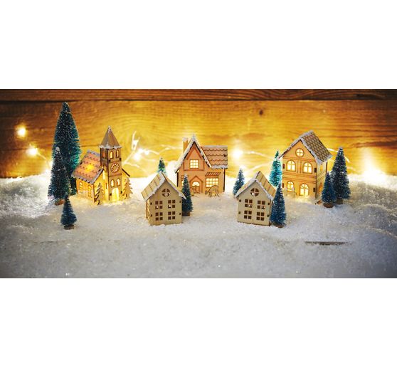 VBS Miniatur Tannenbaum, 16er-Set, beschneit