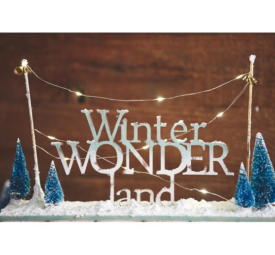VBS Miniatur Tannenbaum, 16er-Set, beschneit