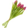 Bouquet de tulipes 3 fleurs et 2 bourgeons Fuchsia