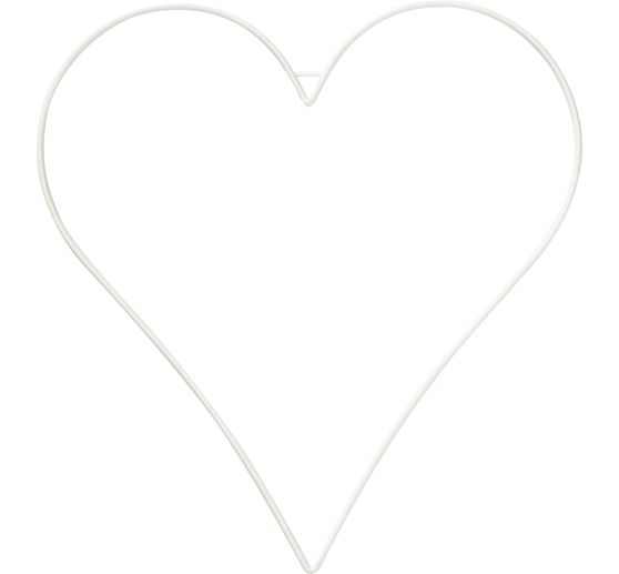 C&oelig;ur en fil de m&eacute;tal, blanc