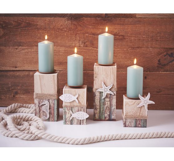 Pillar candle, dipped, pack of 4