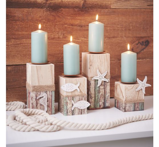 Pillar candle, dipped, pack of 4