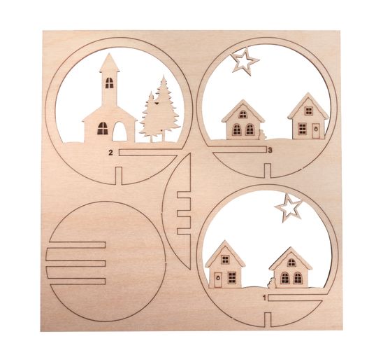 Motif à assembler en bois "Maisons".