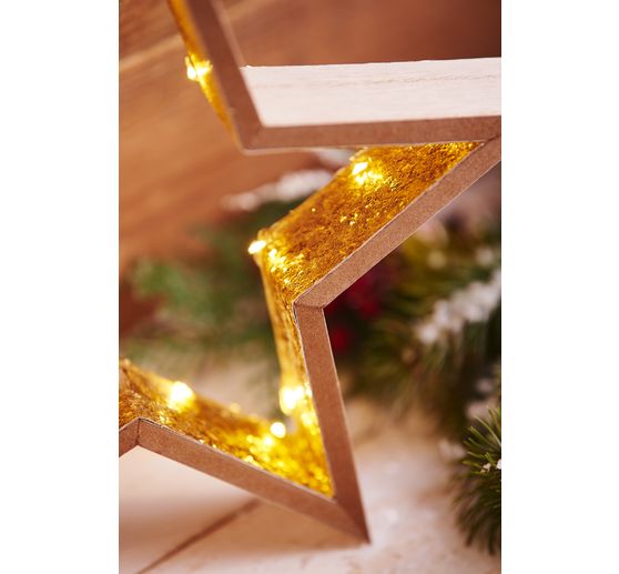 Étoiles En Bois HERZWILD - Pour Déco De Noël, Mariage, Anniversaire - Loisirs Créatifs - Blanc Beige - Lot De Petites étoiles