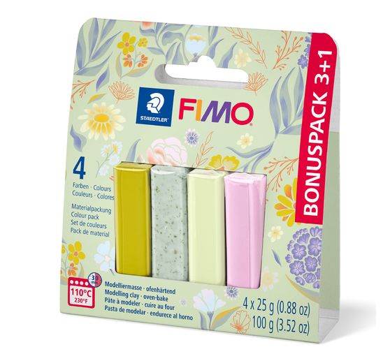 Assortiment FIMO soft « Pastell and Botanical », 4 couleurs